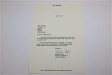 Jack Nicklaus Signed 1986 Masters Putter Aloft Photo with Letter JSA ALOA