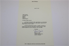 Jack Nicklaus Signed 1986 Masters Walk to the 16th Green Photo with Letter JSA ALOA