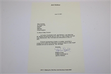 Jack Nicklaus Signed 1959 US Open at Winged Foot Golf Club B&W Photo with Letter JSA ALOA