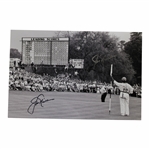 Jack Nicklaus Twice-Signed 1965 Masters 18th Green Chip B&W Photo with Letter JSA ALOA