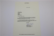 Jack Nicklaus Twice-Signed 1965 Masters 18th Green Chip B&W Photo with Letter JSA ALOA