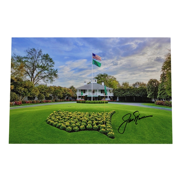 Jack Nicklaus Signed Augusta National Golf Club Clubhouse Founders Circle Photo with Letter JSA ALOA