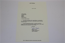 Jack Nicklaus Signed 1986 Masters Bunker Shot Photo with Letter JSA ALOA