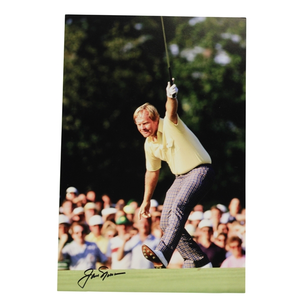 Jack Nicklaus Signed 1986 Masters "Putter Aloft" Photo with Letter JSA ALOA