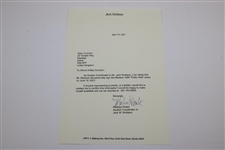 Jack Nicklaus Signed 1986 Masters Putter Aloft Photo with Letter JSA ALOA