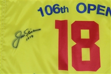 Jack Nicklaus Signed 106th OPEN Turnberry Replica Yellow Flag '1977' Date with Letter JSA ALOA