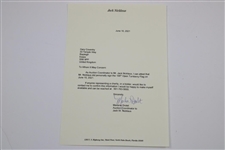 Jack Nicklaus Signed 106th OPEN Turnberry Replica Yellow Flag '1977' Date with Letter JSA ALOA