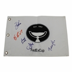 Champions Singh, Furyk, Horschel, Haas & Snedeker Signed Embroidered FedEx Cup Flag JSA ALOA