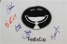 Champions Singh, Furyk, Horschel, Haas & Snedeker Signed Embroidered FedEx Cup Flag JSA ALOA