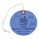 Multi-Signed 1978 Masters Tournament Wednesday Ticket #09258 - Par 3 Contest JSA ALOA