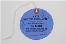 Multi-Signed 1978 Masters Tournament Wednesday Ticket #09258 - Par 3 Contest JSA ALOA