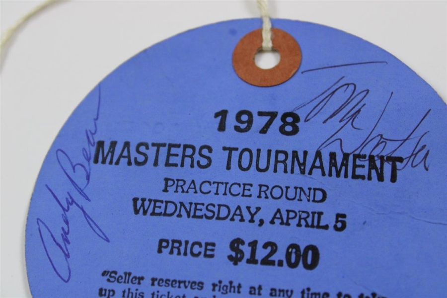 Multi-Signed 1978 Masters Tournament Wednesday Ticket #09258 - Par 3 Contest JSA ALOA