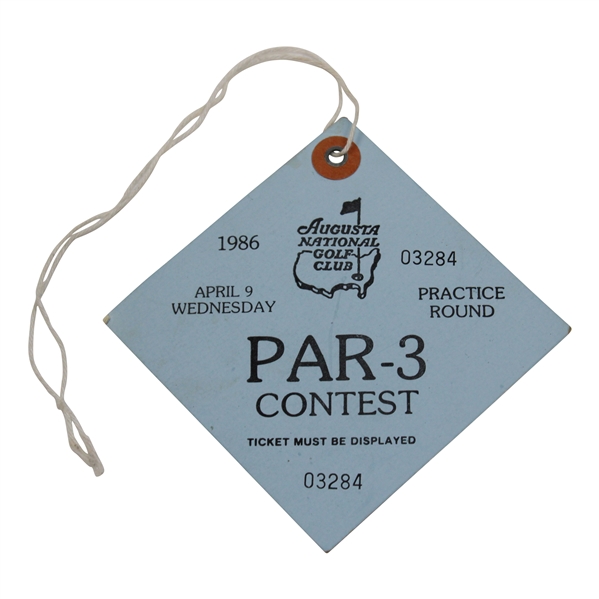1986 Masters Tournament Wednesday Ticket #03284 - Par 3 Contest