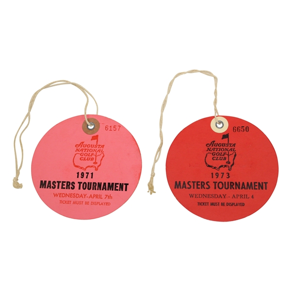 1971 & 1973 Masters Tournament Wednesday Tickets #6157 & #6650 - Par 3 Contest