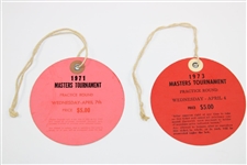 1971 & 1973 Masters Tournament Wednesday Tickets #6157 & #6650 - Par 3 Contest