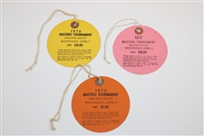 1975, 1976, & 1977 Masters Tournament Wednesday Tickets #10674, #8053, & #11459 - Par 3 Contest