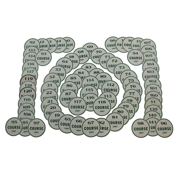 Seventy-Nine (79) Puported 1987 Augusta National Masters Windshield Parking Stickers