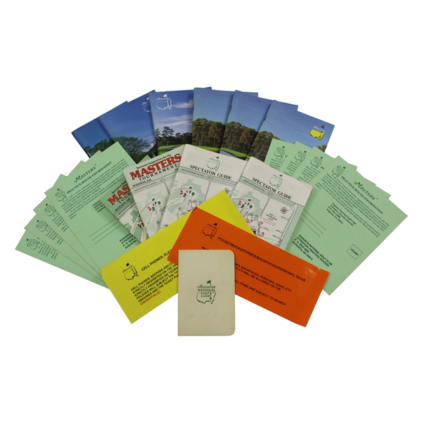 Masters Spectator Guides, Bag Check Cards, Used Scorecard, & Practice Round Application Cards