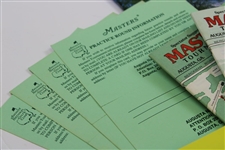 Masters Spectator Guides, Bag Check Cards, Used Scorecard, & Practice Round Application Cards