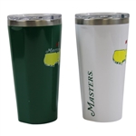 Pair of Unused Masters Tournament Green & White Logo Thermoses