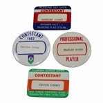 Group of Four (4) Charles Coody Contestant Badges - 1966 (x2), 1982, & Undated
