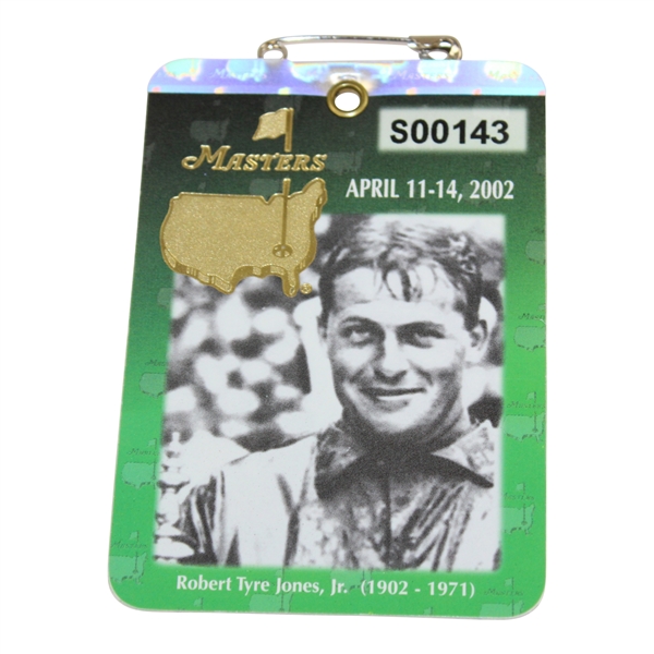 2002 Masters Tournament SERIES Badge #S00143 - Tiger Woods Winner