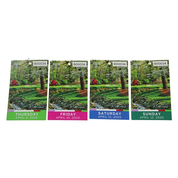 2020 Masters Tournament Thursday-Sunday Tournament Day Tickets - Dustin Johnson Winner