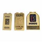 Charles Coodys Personal PGA Tour Member Money Clips - 1986, 1994 & 2005