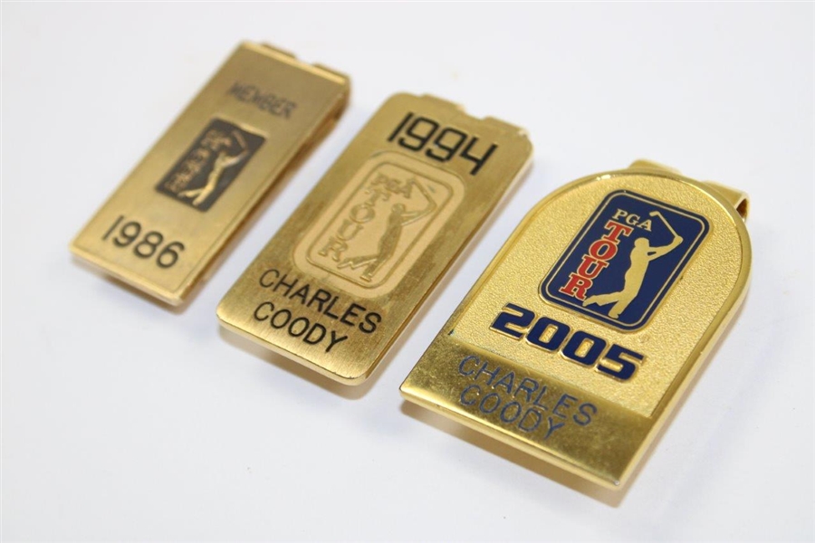 Charles Coody's Personal PGA Tour Member Money Clips - 1986, 1994 & 2005