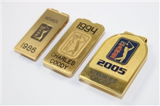 Charles Coody's Personal PGA Tour Member Money Clips - 1986, 1994 & 2005