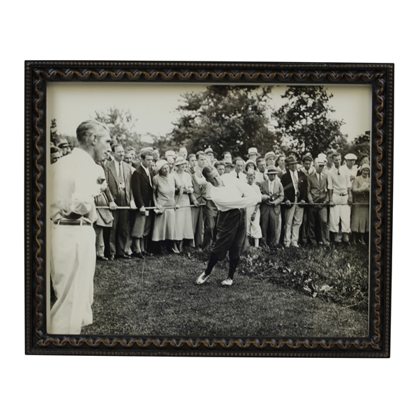 Bobby Jones Tees Off While Tommy Armour Looks On Photo - Framed