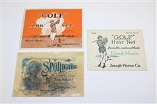 Vintage Unique Maryland Maid Golf Themed Human Hair Net Display with Contents