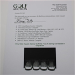Vinny Giles' Augusta National Golf Club Four (4) Sterling Cut Glasses in Original Box