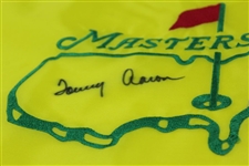 Tommy Aaron Signed Undated Masters Par-Aide Embroidered Flag - Charles Coody Collection JSA ALOA