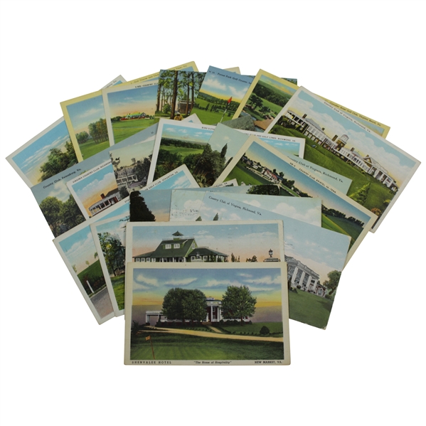 Lot of Twenty (20) Virginia Antique Golf Postcards
