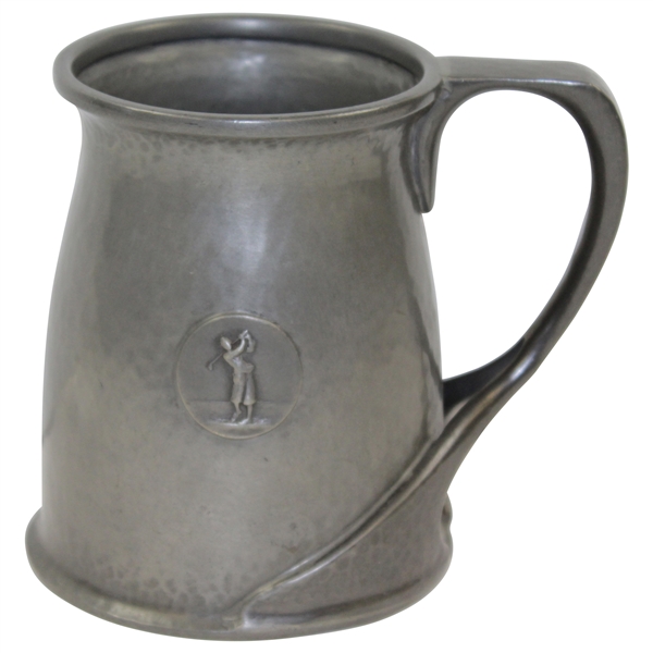 Art Deco Glass Bottom "The 19th Hole Hindley Hall Golf Club" English Pewter Tankard