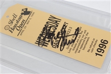 Payne Stewart Signed 1996 Shell Houston Open Ticket PSA DNA Slabbed #83074509