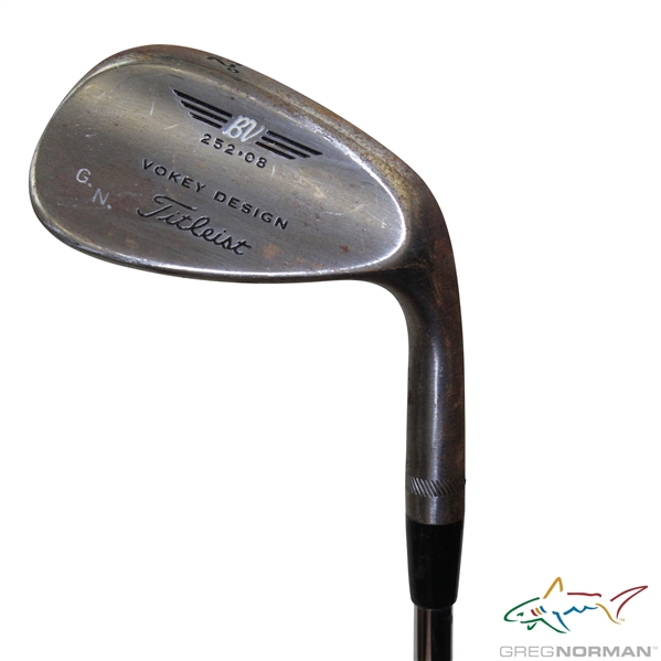 Greg Normans Personal Used Titleist 252-08 BV Vokey Design G.N. 52 Degree Wedge