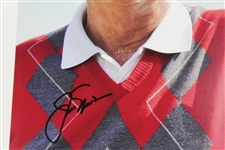 Jack Nicklaus Signed Red & Black Diamond Sweater Photo JSA ALOA