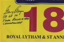Gary Player Signed 2001 The OPEN at Royal Lytham Flag with Years Won & 'Final' JSA ALOA