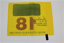 Gary Player Signed 2001 The OPEN at Royal Lytham Flag with Years Won & 'Final' JSA ALOA