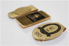 1990, 1992, & 1993 PGA Championship Comemmorative Money Clips