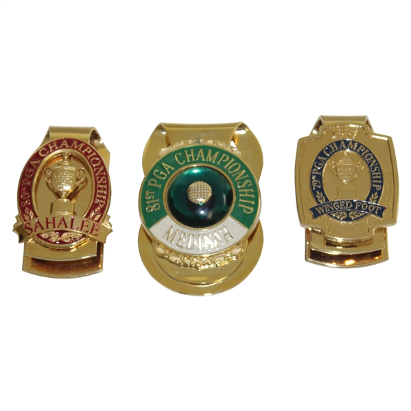 1997, 1998, & 1999 PGA Championship Comemmorative Money Clips
