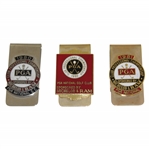 1980, 1981, & 1982 PGA Club Professional Championship Money Clips/Badges