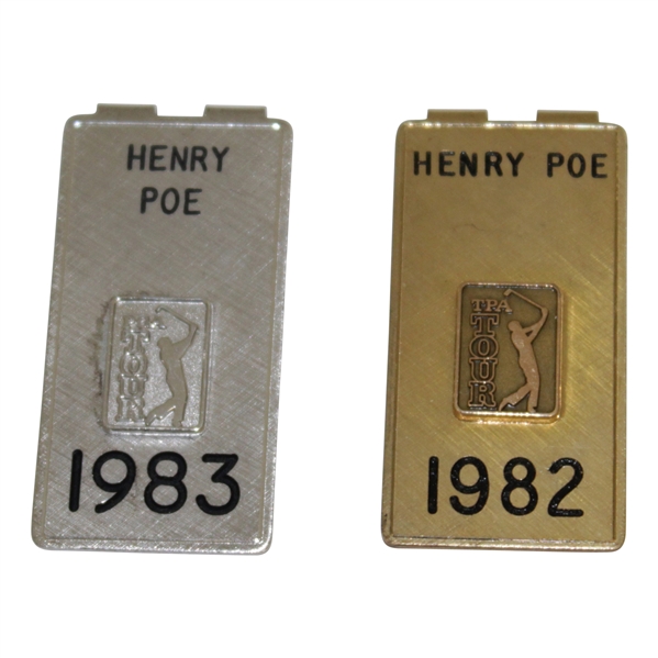 Henry Poes 1982 & 1983 PGA Tour Money Clips/Badges