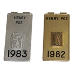 Henry Poes 1982 & 1983 PGA Tour Money Clips/Badges