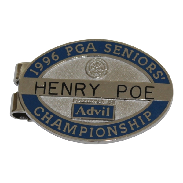 Henry Poes 1996 PGA Seniors Advil Championship Money Clip/Badge