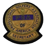 Henry Poes Professional Golfers Association of America Secretary Bullion Crest
