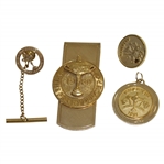 Henry Poes 1987, 1989, 1991, & 1993 Ryder Cup Items - Pin, Money Clip, Badge, & Pendant