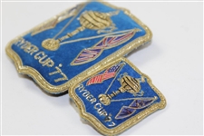 Henry Poe's 1977 Ryder Cup Large & Small Blue Bullion Crests